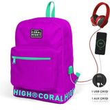Coral High 24102 Sırt Çanta Usb+Aux Soketli Okul Çantası