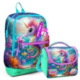 Coral High 2Li Set Denizatı Desenli Okul Çantası Beslenme 23772