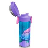 Coral High 31808 500 ml Kids Açık Pembe Mavi Kaplumbağa Desenli Pipetli ve Çelik Termos