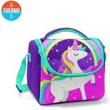 Coral High 5 Litre Kapasiteli Unicorn Desenli Mor Su Yeşili Thermo Beslenme Çantası 11833