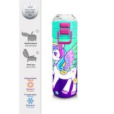 Coral High 500 ml 31805 Kids Mor Su Yeşili Unicorn Desenli Pipetli Çelik Termos