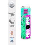Coral High 500 ml 31806 Kids Pembe Su Yeşili Kedi Desenli Pipetli Çelik Termos