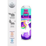 Coral High 500 ml 31818 Kids Mor Su Yeşili Unicorn Desenli Pipetli Çelik Termos