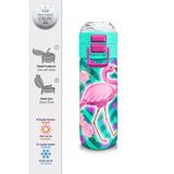 Coral High 500 ml 31820 Kids Su Yeşili Pembe Flamingo Desenli Pipetli Çelik Termos