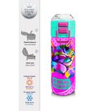Coral High 500 ml 31842 Kids Pembe Mavi Kedi Desenli Pipetli Çelik Termos