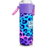Coral High 500 ml 31846 Kids Mor Leopar Desenli Pipetli Çelik Termos