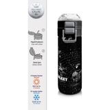 Coral High 500 ml 31857 Kids Siyah Galaxy Desenli Pipetli Çelik Termos