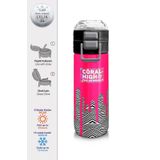 Coral High 500 ml 31878 Kids Pembe Siyah Beyaz Desenli Pipetli ve Direkt İçim Çelik Termos