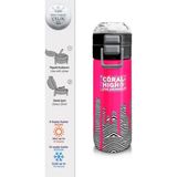 Coral High 500 ml 31878 Kids Pembe Siyah Beyazdesenli Pipetli Çelik Termos
