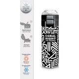 Coral High 500 ml 31882 Kids Siyah Beyaz Geometrik Desenli Pipetli Çelik Termos