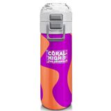 Coral High 500 ml 31884 Kids Koyu Pembe Turuncu Desenli Pipetli Çelik Termos