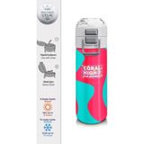 Coral High 500 ml 31885 Kids Neon Mercan Turuncu Desenli Pipetli Çelik Termos