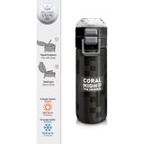 Coral High 500 ml 31894 Kids Siyah Blok Desenli Pipetli Çelik Termos