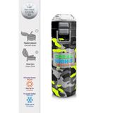 Coral High 500 ml 31909 Kids Siyah Gri Kamuflaj Desenli Pipetli Çelik Termos