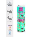 Coral High 500 ml 31913 Kids Su Yeşili Neon Pembe Köpek Desenli Pipetli Çelik Termos