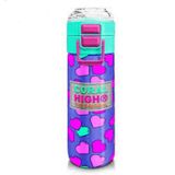 Coral High 500 ml 31922 Kids Lavanta Pembe Kalp Desenli Pipetli Çelik Termos