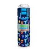 Coral High 500 ml 31935 Kids Lacivert Neon Sarı Desenli Pipetli Çelik Termos