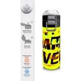 Coral High 500 ml 31936 Kids Siyah Neon Sarı Game Over Desenli Pipetli Çelik Termos