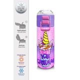 Coral High 500 ml 31950 Kids Pembe Mor Milkshake Dondurma Desenli Pipetli Çelik Termos