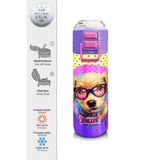 Coral High 500 ml 31953 Kids Sarı Pembe Sevimli Köpek Desenli Pipetli Çelik Termos