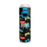 Coral High 500 ml 31965 Kids Gri Nefti Anime Motorsiklet Desenli Pipetli ve Direkt İçim Çelik Termos