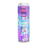 Coral High 500 ml 31982 Kids Mor Pembe Unicorn Deniz Kızı Desenli Pipetli Çelik Termos