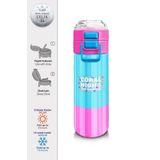 Coral High 500 ml 31987 Kids Renkli Çizgili Desenli Pipetli Çelik Termos