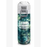 Coral High 500 ml Erkek Çocuk Pipetli Termos/Matara - Nefti Kamuflaj Desenli - Çift Kullanım Özelli