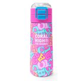 Coral High 500 ml Kız Çocuk Pembe Su Yeşili Harf Baskılı Çelik Termos Matara - Okul Suluğu
