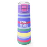 Coral High 500 ml Kız Çocuk Renkli Çizgi Desenli Çelik Termos Matara - Okul Suluğu