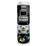 Coral High 500 Ml Paslanmaz Çelik Okul Termosu/Suluk/Matara - Erkek Çocuk - Siyah Fosforlu Yeşil Gamer Desenli - Sızdırma Yapmaz