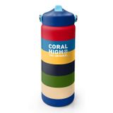 Coral High 650 ml Erkek Çocuk Çok Renkli Çizgi Desenli Çelik Suluk/Matara (Pipetli) 38312