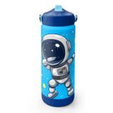 Coral High 650 ml Erkek Çocuk Lacivert Mavi Astronot Desenli Çelik Suluk/Matara (Pipetli) 38389