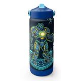 Coral High 650 ml Erkek Çocuk Lacivert Robot Baskılı Çelik Suluk/Matara (Pipetli) 38328
