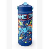 Coral High 650 ml Erkek Çocuk Lacivert Turuncu Joystick Baskılı Çelik Suluk/Matara (Pipetli) 38333