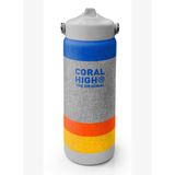 Coral High 650 ml Erkek Çocuk Mavi Gri Turuncu Çizgi Desenli Çelik Suluk/Matara (Pipetli) 38321