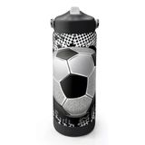 Coral High 650 ml Erkek Çocuk Siyah Beyaz Futbol Desenli Çelik Suluk/Matara (Pipetli) 38390