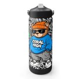 Coral High 650 ml Erkek Çocuk Siyah Mavi Grafiti Ayıcık Baskılı Çelik Suluk/Matara (Pipetli) 38332