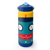 Coral High 650 ml Erkek Çocuk Yeşil Sarı Robot Baskılı Çelik Suluk/Matara (Pipetli) 38387