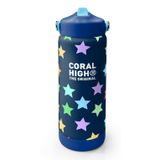 Coral High 650 ml Kız Çocuk Lacivert Yıldız Desenli Çelik Suluk/Matara (Pipetli) 38309