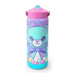 Coral High 650 Ml Kız Çocuk Mor Yeşil Ayıcık Desenli Çelik Suluk/matara Pipetli 38305 Su Yeşili - Pembe
