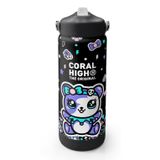 Coral High 650 ml Kız Çocuk Siyah Mor Ayıcık Baskılı Çelik Suluk/Matara (Pipetli) 38324