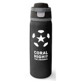 Coral High 800 ml Erkek Çocuk Siyah Beyaz Futbol Baskılı Pipetli ve Direkt İçim Çelik Termos/Matara - 38558