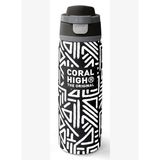 Coral High 800 ml Erkek Çocuk Siyah Beyaz Geometrik Şekiller Pipetli ve Direkt İçim Çelik Termos/Matara - 38542