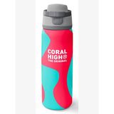 Coral High 800 ml Kız Çocuk Kırmızı Turkuaz Renkli Çizgili Pipetli ve Direkt İçim Çelik Termos/Matara - 38545