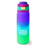 Coral High 800 ml Kız Çocuk Mor Lila Renk Geçişli Pipetli ve Direkt İçim Çelik Termos/Matara - 38526