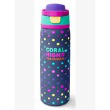 Coral High 800 ml Kız Çocuk Puantiyeli Lacivert Desenli Pipetli ve Direkt İçim Çelik Termos/Matara - 38534
