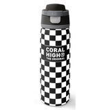 Coral High 800 ml Kız Çocuk Siyah Beyaz Dama Desenli Pipetli ve Direkt İçim Çelik Termos/Matara - 38538