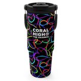 Coral High 900 ml Kız Çocuk Kalp Baskılı Siyah Pembe Çelik Termos /Matara - 38727