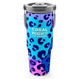 Coral High 900 ml Kız Çocuk Mor Leopar Baskılı Çelik Termos /Matara - 38709